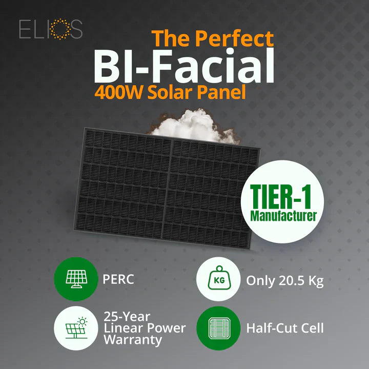 Elios Voltaic 400HC-BF | 400W Monocrystalline Bifacial Solar Panel