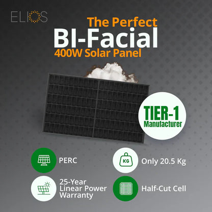 Elios Voltaic 400HC-BF | 400W Monocrystalline Bifacial Solar Panel