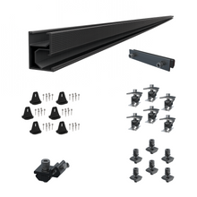 Composants du kit de fixation sur rail Elios noir pour 2 panneaux solaires