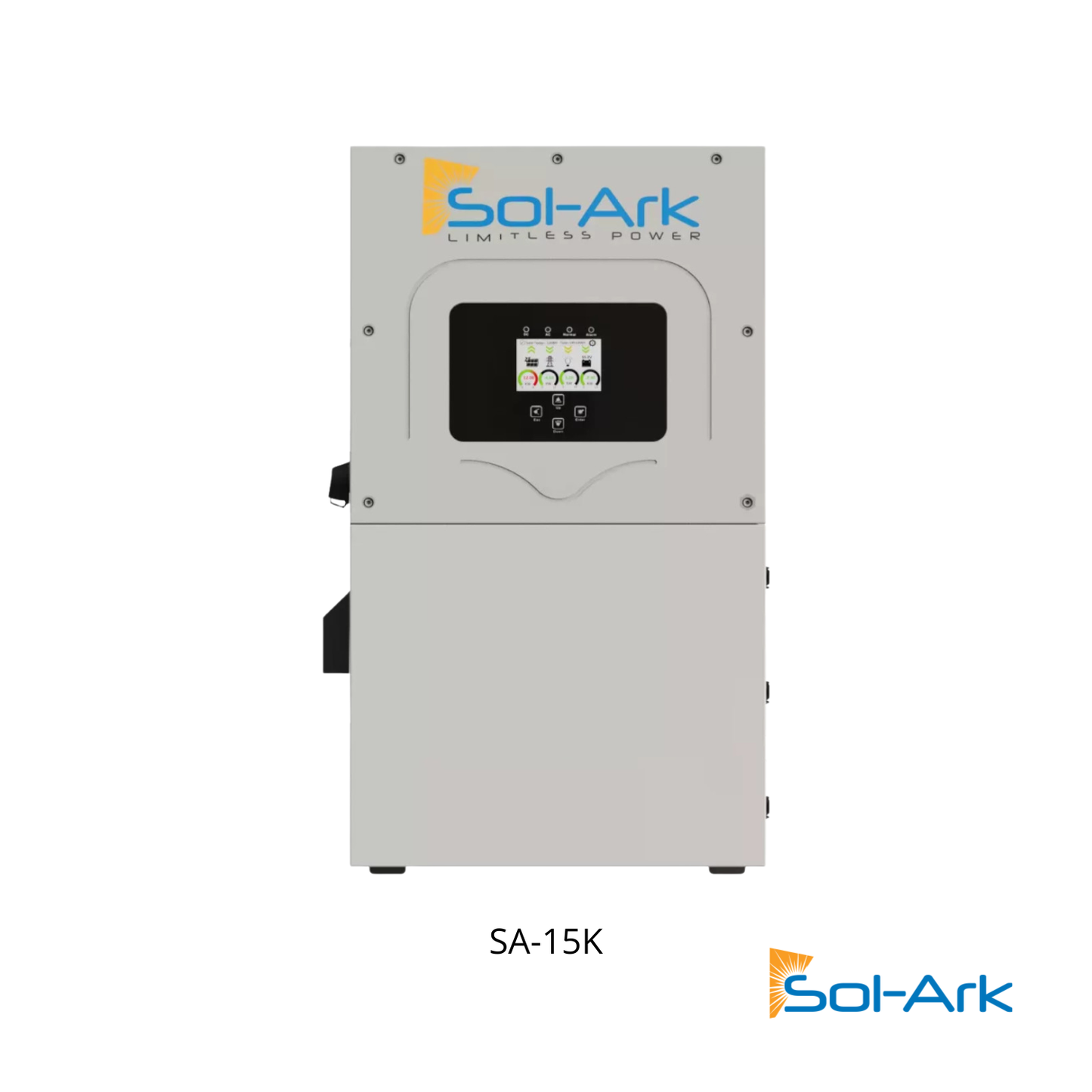 Onduleur-Chargeur Hybrid Sol-Ark Whole Home 15K-2P 120 V – 15 kW continu, 200 A Pass-through, 10 ans